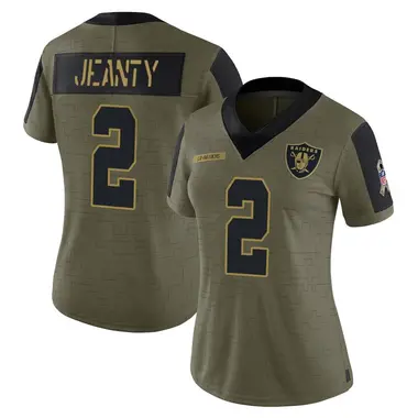 Ashton Jeanty Women's Limited Olive Las Vegas Raiders 2021 Salute To Service Jersey
