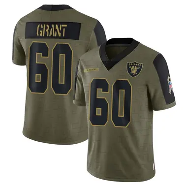 Charles Grant Men's Limited Olive Las Vegas Raiders 2021 Salute To Service Jersey