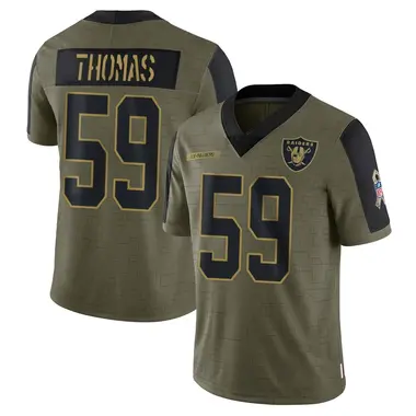 Chris Thomas Men's Limited Olive Las Vegas Raiders 2021 Salute To Service Jersey