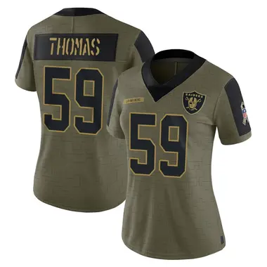 Chris Thomas Women's Limited Olive Las Vegas Raiders 2021 Salute To Service Jersey