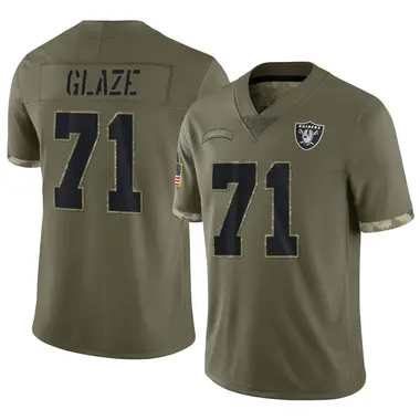 DJ Glaze Youth Limited Olive Las Vegas Raiders 2022 Salute To Service Jersey