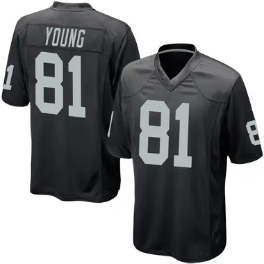 Dareke Young Youth Game Black Las Vegas Raiders Team Color Jersey