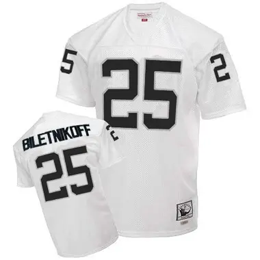 Fred Biletnikoff Men's Authentic White Las Vegas Raiders Mitchell and Ness Throwback Jersey