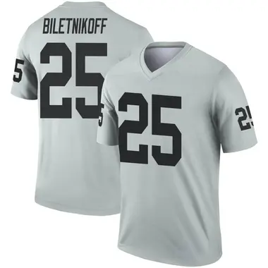 Fred Biletnikoff Men's Legend Las Vegas Raiders Inverted Silver Jersey