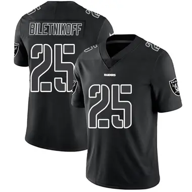Fred Biletnikoff Youth Limited Black Impact Las Vegas Raiders Jersey