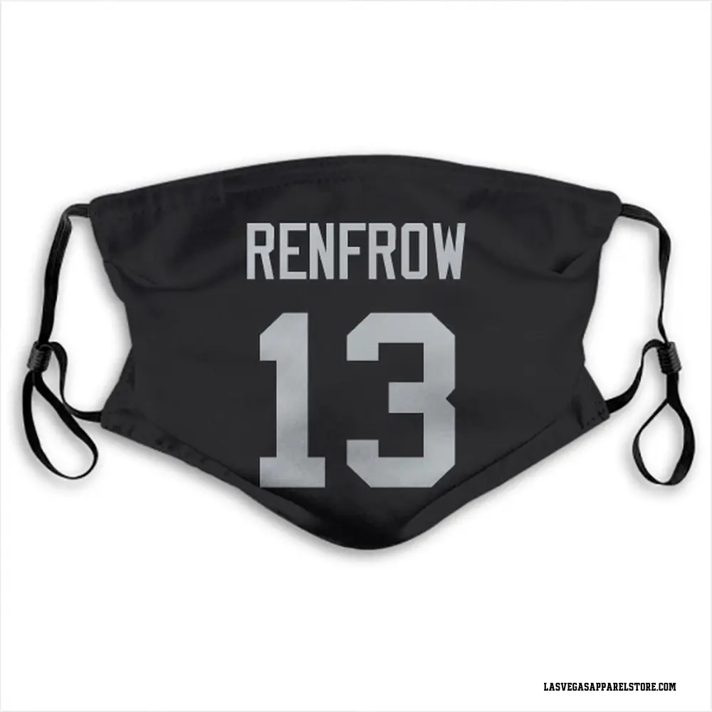Hunter Renfrow Name & Number Black Las Vegas Raiders Face Mask