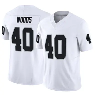 JT Woods Men's Limited White Las Vegas Raiders Vapor F.U.S.E. Jersey