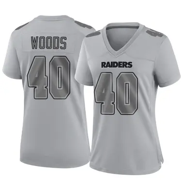 JT Woods Women's Game Gray Las Vegas Raiders Atmosphere Fashion Jersey