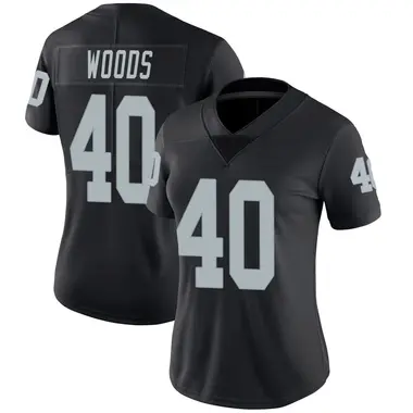 JT Woods Women's Limited Black Las Vegas Raiders Team Color Vapor Untouchable Jersey