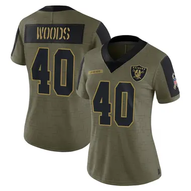 JT Woods Women's Limited Olive Las Vegas Raiders 2021 Salute To Service Jersey