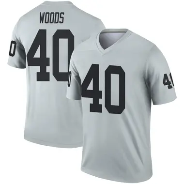 JT Woods Youth Legend Las Vegas Raiders Inverted Silver Jersey