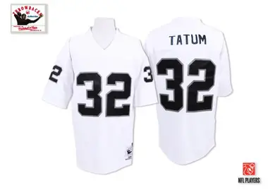 Jack Tatum Men's Authentic White Las Vegas Raiders Mitchell and Ness Throwback Jersey