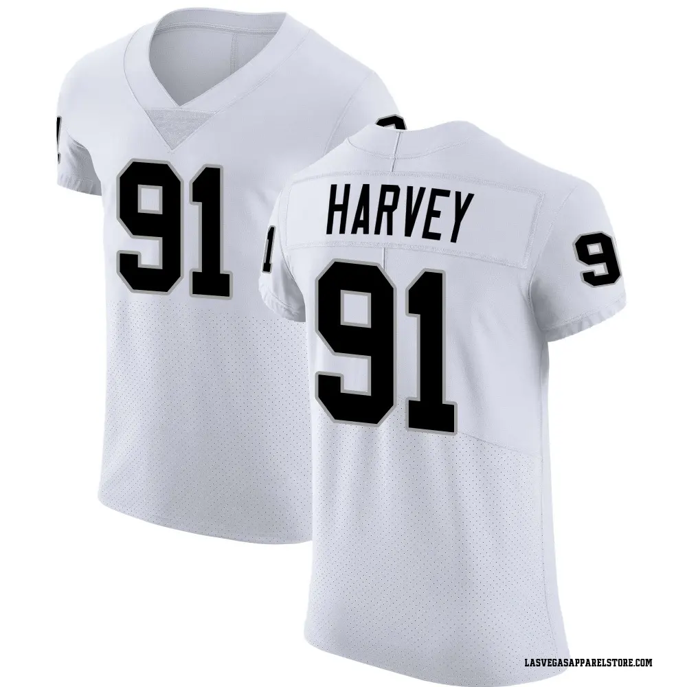Jahfari Harvey Men's Elite White Las Vegas Raiders Vapor Untouchable Jersey