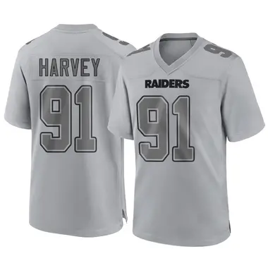Jahfari Harvey Men's Game Gray Las Vegas Raiders Atmosphere Fashion Jersey