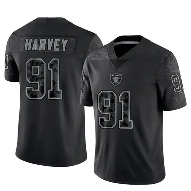 Jahfari Harvey Men's Limited Black Las Vegas Raiders Reflective Jersey