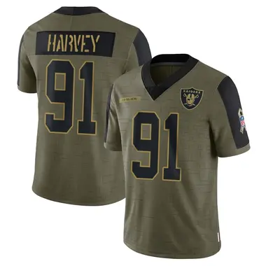 Jahfari Harvey Men's Limited Olive Las Vegas Raiders 2021 Salute To Service Jersey
