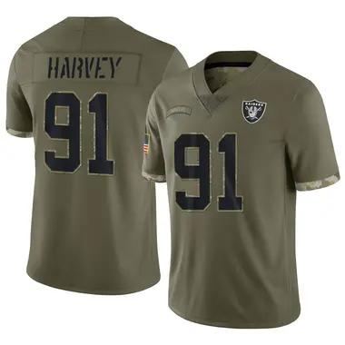 Jahfari Harvey Men's Limited Olive Las Vegas Raiders 2022 Salute To Service Jersey