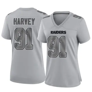 Jahfari Harvey Women's Game Gray Las Vegas Raiders Atmosphere Fashion Jersey