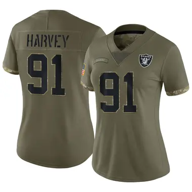 Jahfari Harvey Women's Limited Olive Las Vegas Raiders 2022 Salute To Service Jersey