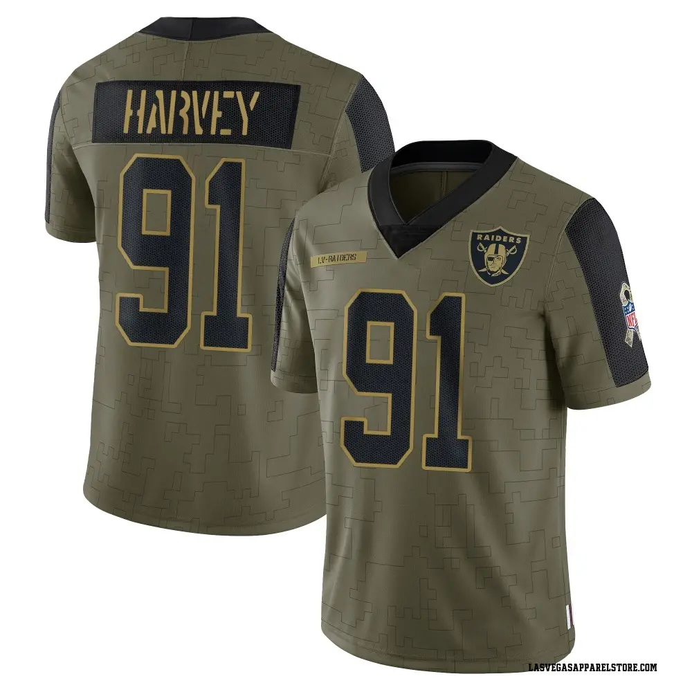Jahfari Harvey Youth Limited Olive Las Vegas Raiders 2021 Salute To Service Jersey