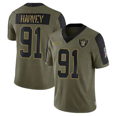 Jahfari Harvey Youth Limited Olive Las Vegas Raiders 2021 Salute To Service Jersey