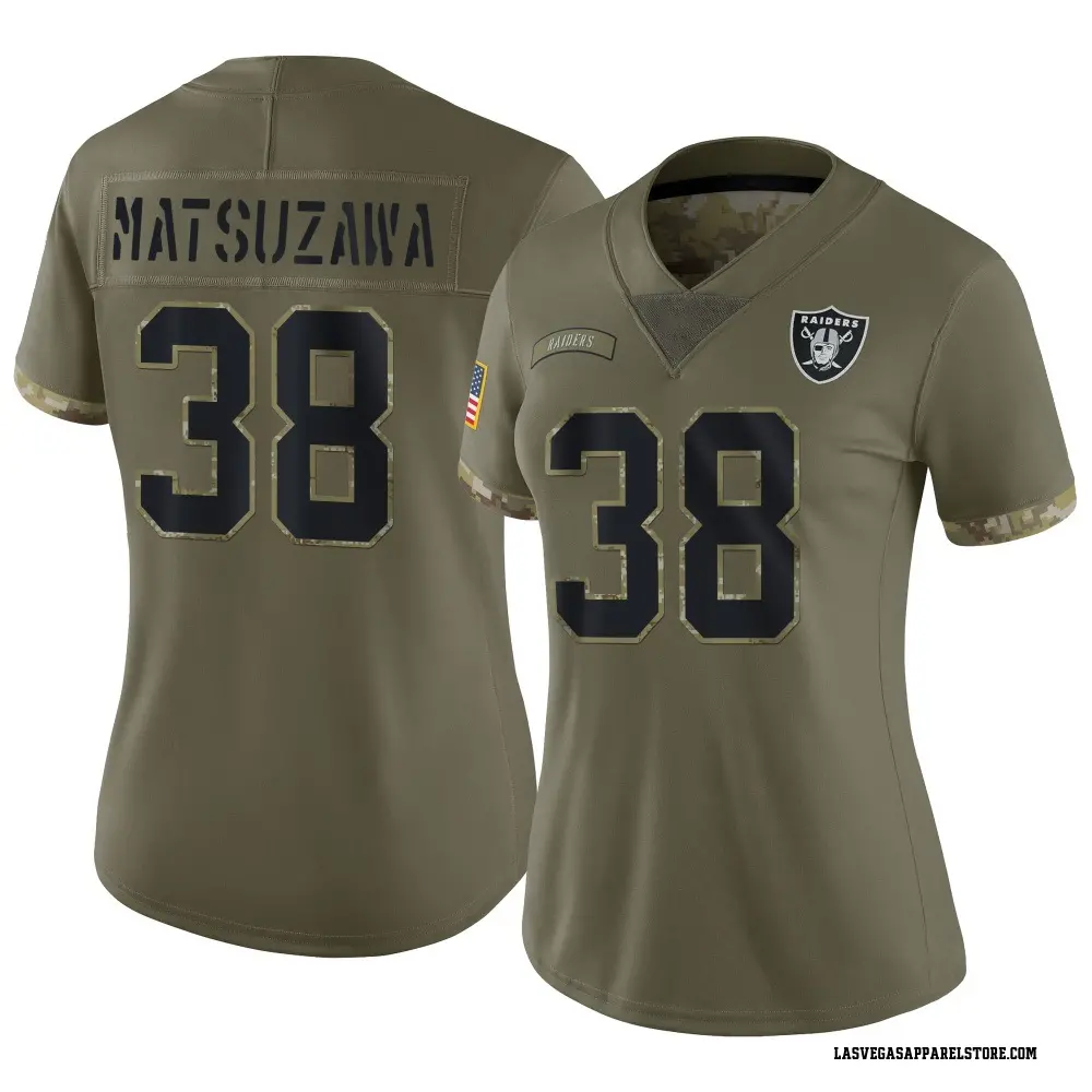 Kansei Matsuzawa Women's Limited Olive Las Vegas Raiders 2022 Salute To Service Jersey