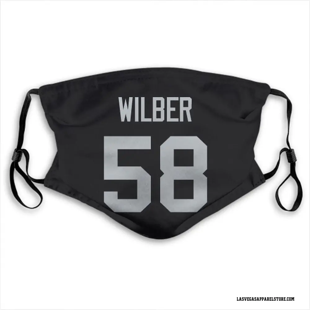 Kyle Wilber Name & Number Black Las Vegas Raiders Face Mask