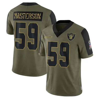 Luke Masterson Men's Limited Olive Las Vegas Raiders 2021 Salute To Service Jersey