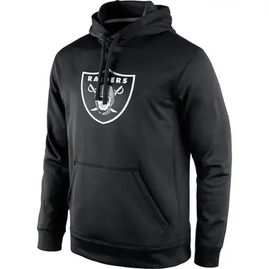 Men's Black Las Vegas Raiders Circuit Logo Essential Performance Pullover Hoodie