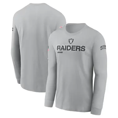 Men's Gray Las Vegas Raiders 2024 Salute To Service Long Sleeve T-Shirt