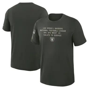 Men's Green Las Vegas Raiders Dark 2025 Salute to Service Sideline Slub T-Shirt