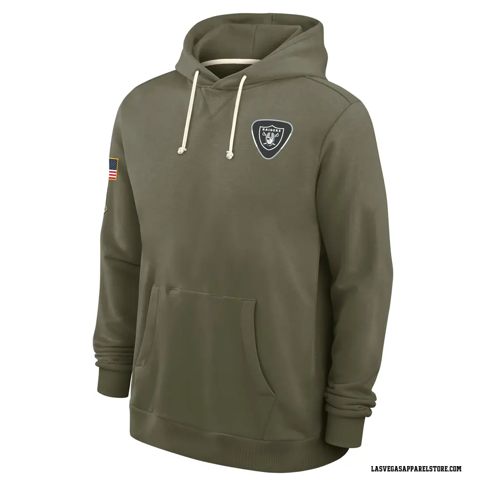 Men's Olive Las Vegas Raiders 2025 Salute to Service Sideline Hoodie