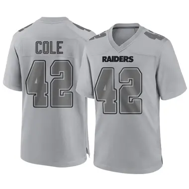 Qwynnterrio Cole Youth Game Gray Las Vegas Raiders Atmosphere Fashion Jersey