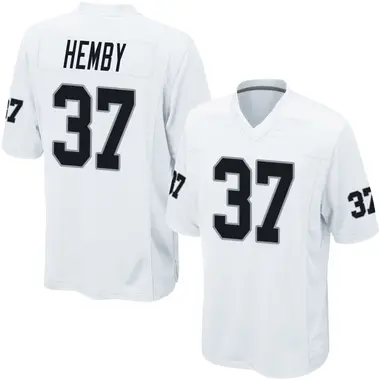 Roman Hemby Men's Game White Las Vegas Raiders Jersey