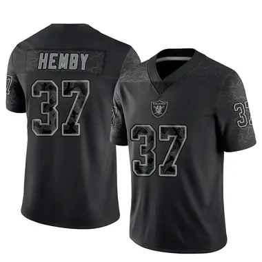 Roman Hemby Men's Limited Black Las Vegas Raiders Reflective Jersey