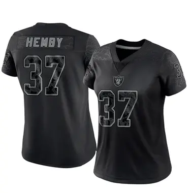 Roman Hemby Women's Limited Black Las Vegas Raiders Reflective Jersey