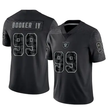 Thomas Booker IV Men's Limited Black Las Vegas Raiders Reflective Jersey