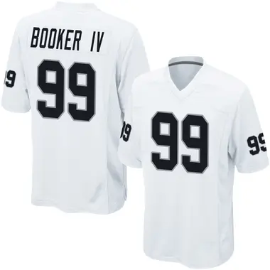 Thomas Booker IV Youth Game White Las Vegas Raiders Jersey