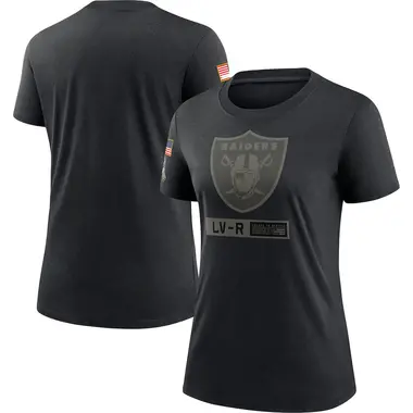 Women's Black Las Vegas Raiders 2020 Salute To Service Performance T-Shirt