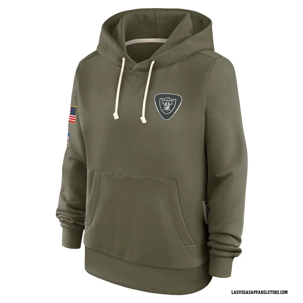 Women's Olive Las Vegas Raiders 2025 Salute to Service Sideline Hoodie