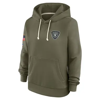 Women's Olive Las Vegas Raiders 2025 Salute to Service Sideline Hoodie