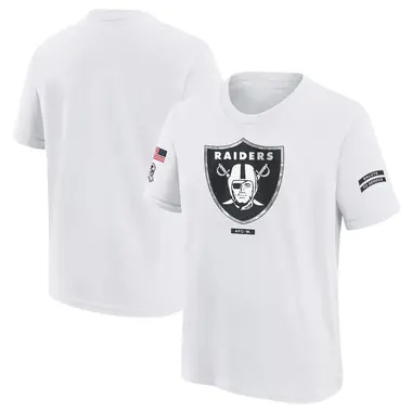 Youth White Las Vegas Raiders 2024 Salute To Service T-Shirt